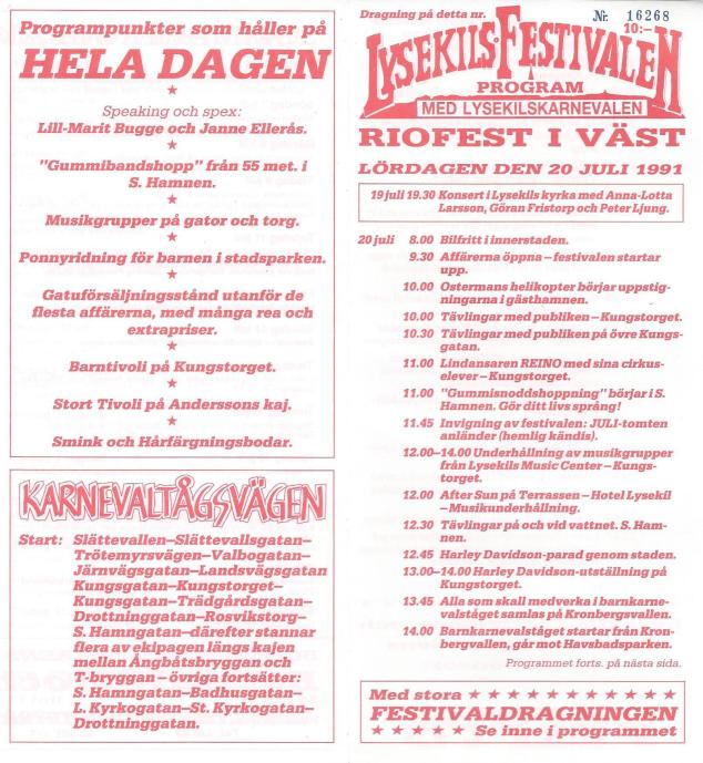 Programblad 1991.