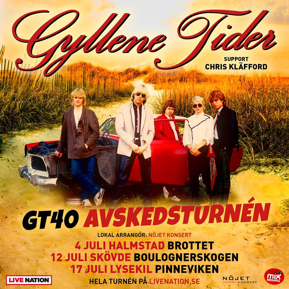 Gyllene Tider kommer till Pinnevik och Gullmarsvallen i sommar den 17&nbsp;juli.