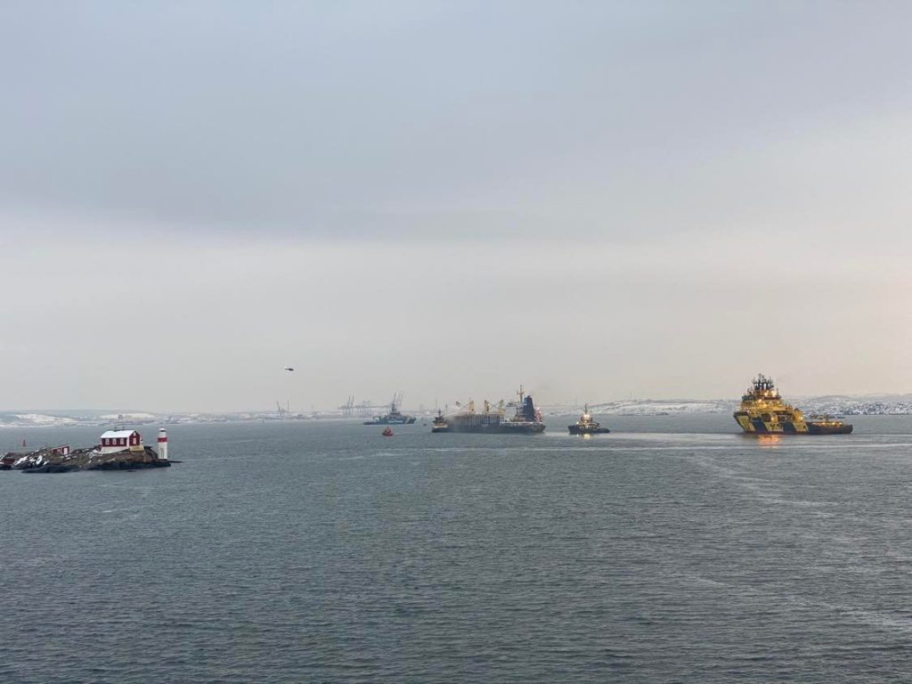 Bulkfartyget Almirante Storni som brann utanför Göteborg kommer till&nbsp;Lysekil