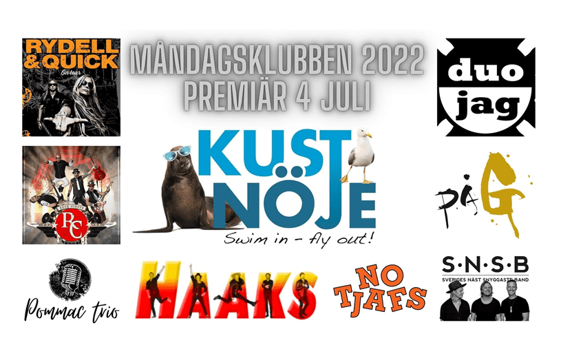 4 juli är det premiär för Kustnöjes Måndagsklubbar i Havsbadsparken i&nbsp;Lysekil