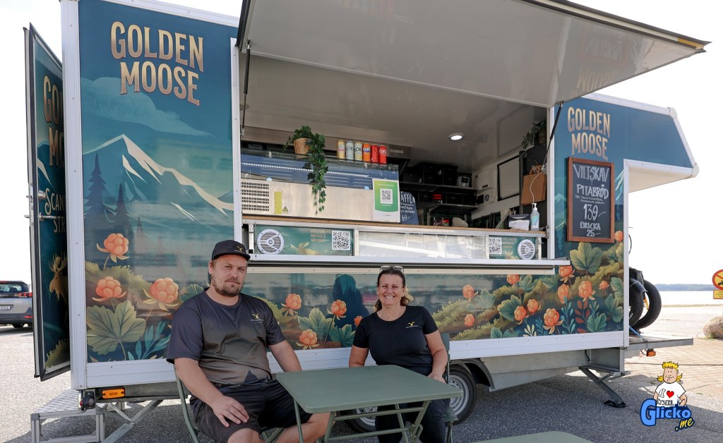 Lotta Kilbo och Emile Träskvik driver foodtrucken The Golden&nbsp;Moose